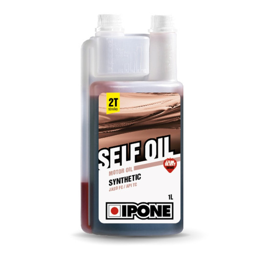 IPONE SELF 2T semi-synthetic mixing oil 1L strawberry scent (with measuring cup)
