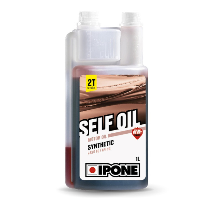 IPONE SELF 2T alyva maišymui pusiau sintėtinė 1L braškių kvapo (su matuokle)