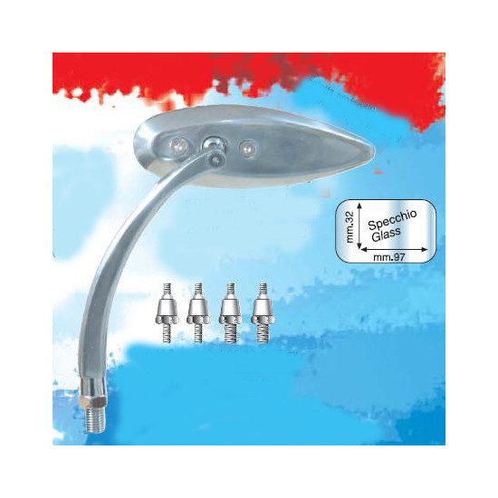 FAR UNIVERSAL MIRROR (LEFT / RIGHT) POLISHED ALUMINUM (SET OF ADAPTERS)