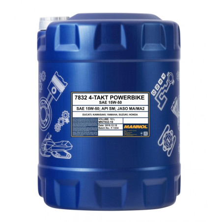 MANNOL oil 4T MOTORBIKE 15W50 10L additive + MA2 semi-synthetic (7832)