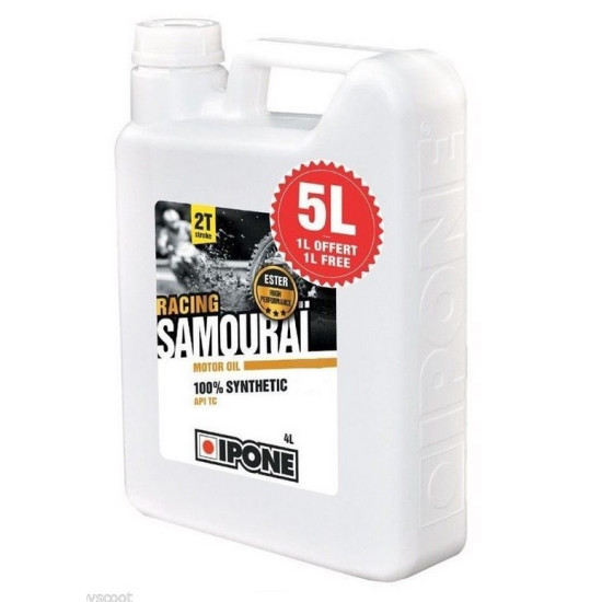 IPONE SAMOURAI RACING 2T oil for mixing 100% synthetic 5L additive - 4+1 (IP949)