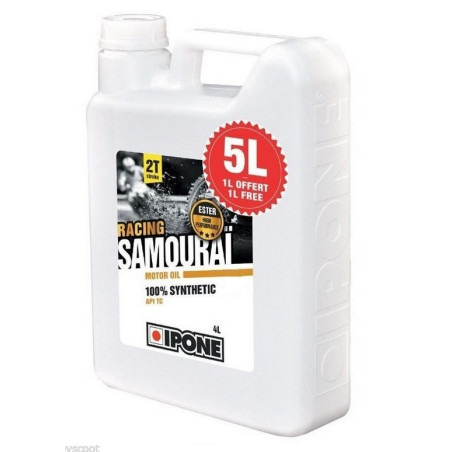 IPONE SAMOURAI RACING 2T alyva maišymui 100% sintetinė 5L priedas - 4+1 (IP949)