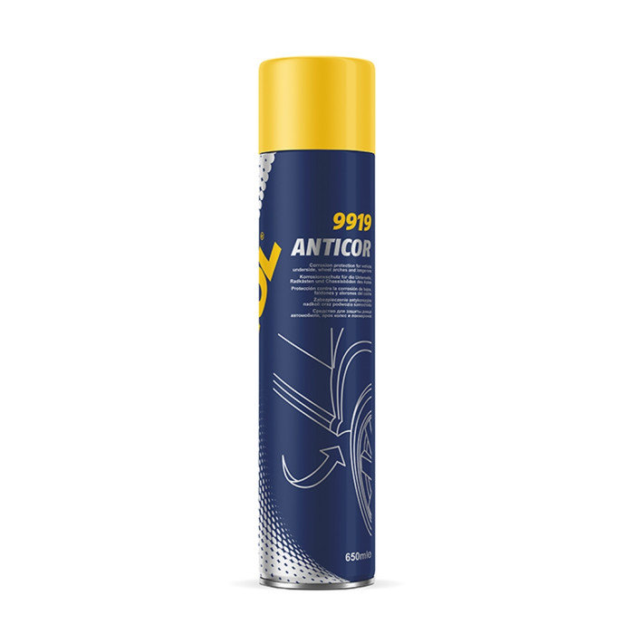 MANNOL ANTICOR SCHWARZ 650ML - antikorozinė danga, sauganti važiuoklę (9919)