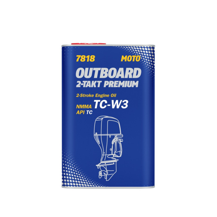 Mannol oil mixing 2T outboard premium API TC 1L (metal can) (7818)