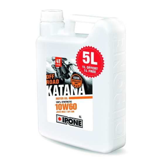 IPONE KATANA OFF ROAD 10W60 oil 100% synthetic 5L (additive, MA2) - 4+1