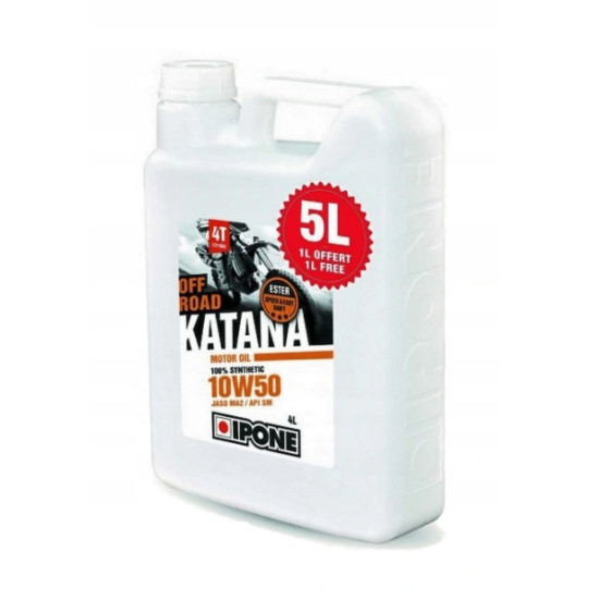 IPONE KATANA OFF ROAD 10W50 oil 100% synthetic 5L (additive, MA2) - 4+1