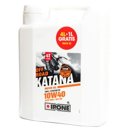 IPONE KATANA OFF ROAD 10W40 oil 100% synthetic 5L (additive, MA2) - 4+1 (IP1124)