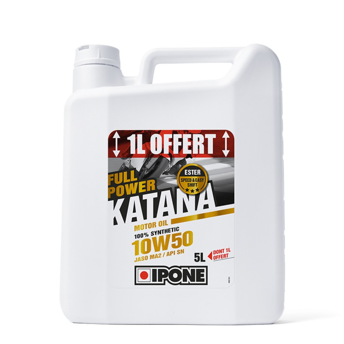 IPONE Full Power Katana 10W50 Oil 100% Synthetic 5L (Appendix, MA2) - 4 + 1