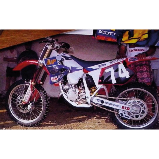 TECNOSEL (BLACKBIRD) STICKER SET + SEAT COVER HONDA CR 125 '95-'97, CR 250 '95-'96 REPLICA TEAM HONDA MADDII '95