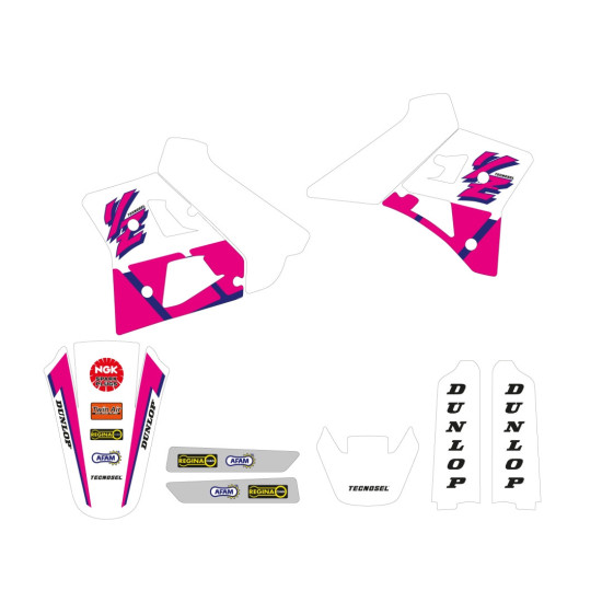 TECNOSEL (BLACKBIRD) STICKER SET + SEAT COVER YAMAHA YZ 250 '91-'92, OEM REPLICA YAMAHA '92