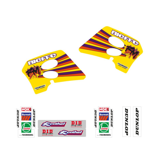 TECNOSEL (BLACKBIRD) STICKER SET SUZUKI RM 125 / 250 '93-'95, REPLICA TEAM SUZUKI '93 YELLOW