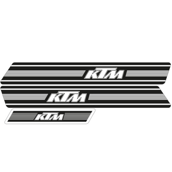 TECNOSEL (BLACKBIRD) KTM GS '74-'76 STICKER SET, OEM KTM REPLICA, BLACK BACKGROUND