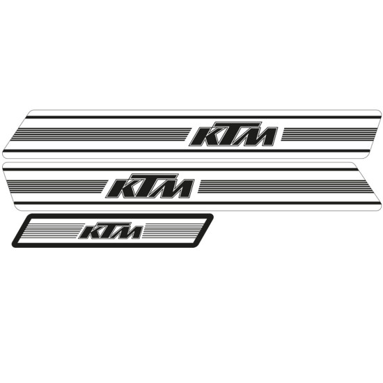TECNOSEL (BLACKBIRD) KTM GS '74-'76 STICKER SET, KTM OEM REPLICA, WHITE BACKGROUND