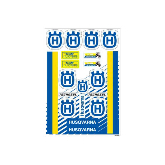 TECNOSEL (BLACKBIRD) SET OF ADVERTISING STICKERS (WRAPPERS), HUSQVARNA VINTAGE LOGO