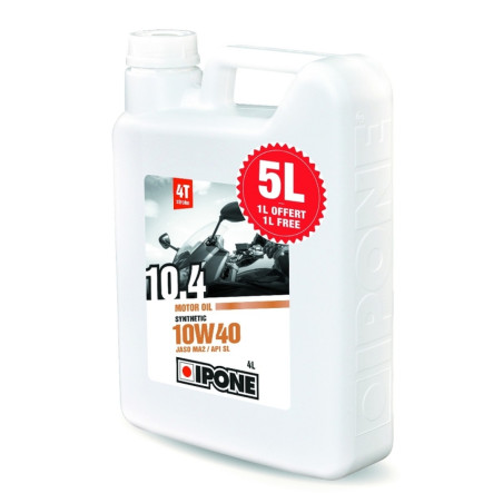 IPONE 10,4 10W40 alyva pusiau sintetinė 5L (MA2) - 4+1