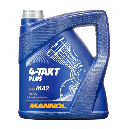 MANNOL sintetinė alyva 4T PLUS 10W40 4L (API SL, JASO MA/MA2) pusiau sintetinė (7202)