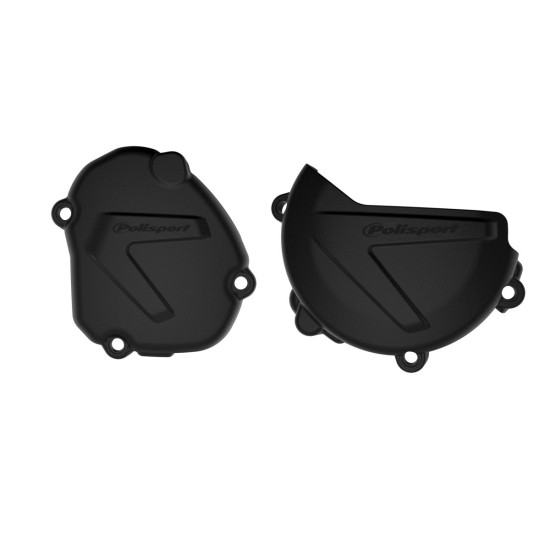 POLISPORT KIT ALTERNATOR COVER AND CLUTCH COVER GUARD YAMAHA YZ 125 '08-'25 (8464400001+8463600001) BLACK