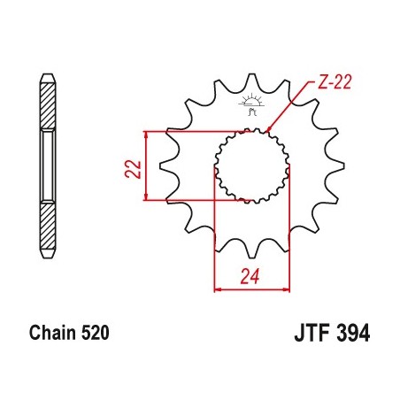 Aprilia 125 front drive sprocket