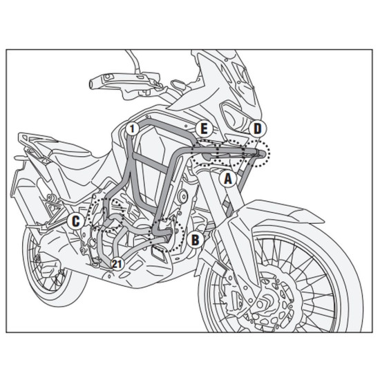 KAPPA UPPER ENGINE GUARDS HONDA CRF 1100 L AFRICA TWIN ADVENTURE SPORTS '24-'25 BLACK
