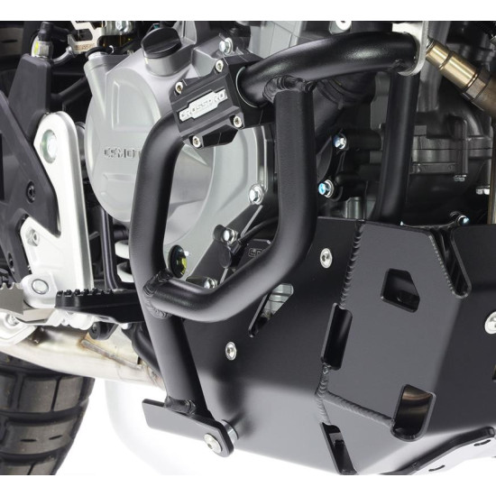 CROSSPRO ALIUMINIO APSAUGOS VARIKLIO APAČIAI IR RADIATORIUI CF MOTO 450 MT '24, JUODA SPALVA (SUDERINAMA SU ORIGINALIA N