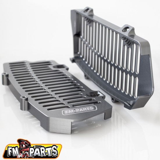 FM-PARTS ALIUMINIO RADIATORIAUS APSAUGOS KTM / HUSQVARNA '20-23' SIDABRINĖS (Pistoleto metalo) SPALVOS