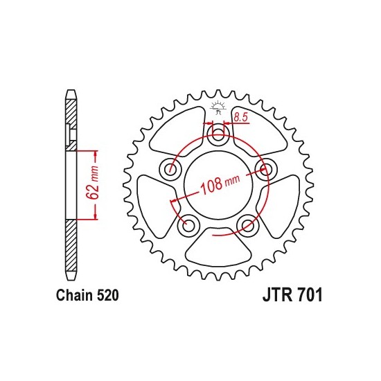 Aprilia RS 125 (until 2006) rear drive sprocket