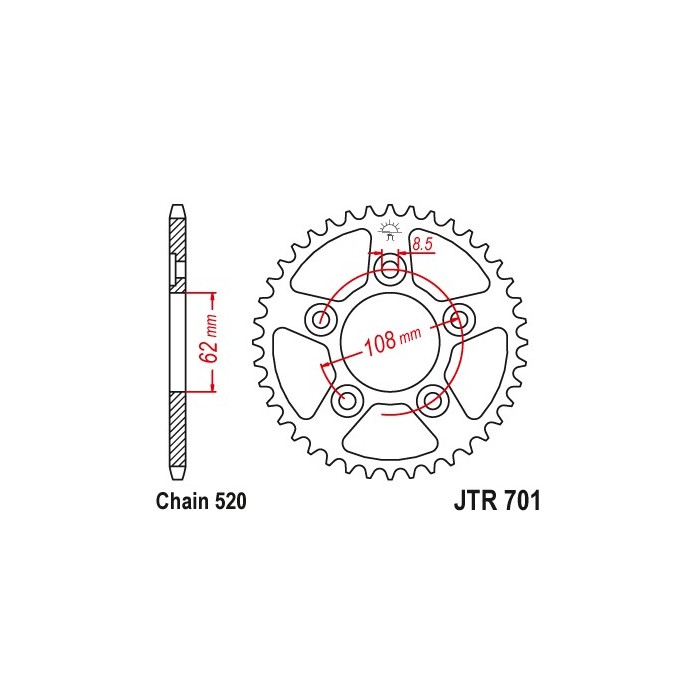 Aprilia RS 125 (until 2006) rear drive sprocket