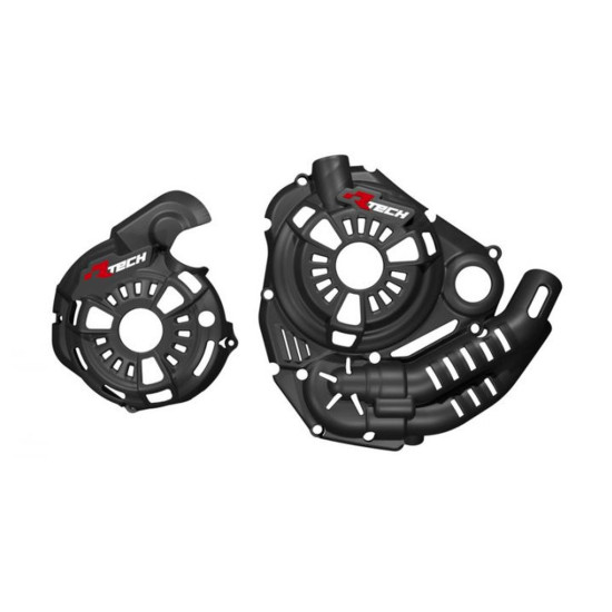 RACETECH (RTECH) TECHNOPOLYMER ENGINE SIDE COVERS SET T7 REVOLUTION YAMAHA TENERE 700 '19-'24 COLOR BLACK