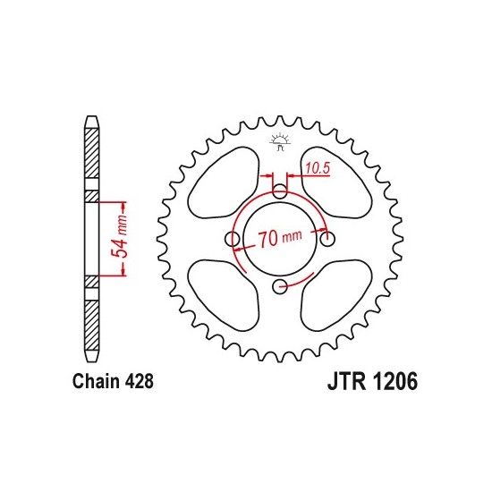 Honda CBR 125 (until 2010) rear sprocket 42 teeth