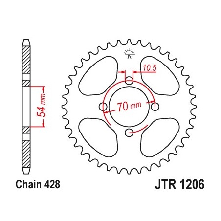 Honda CBR 125 (until 2010) rear sprocket 42 teeth