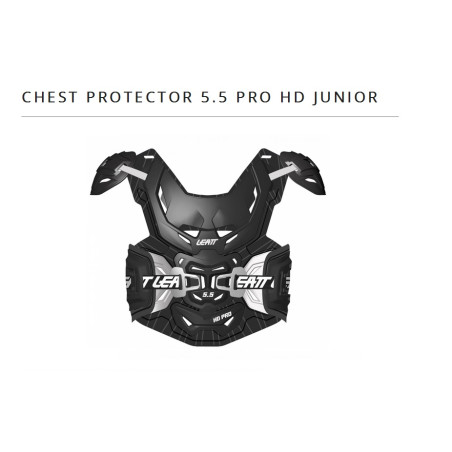 LEATT (2022/2023) krūtinės apsauga CHEST PROTECTOR 5,5 PRO HD JUNIOR (vaikų) spalva juoda/balta