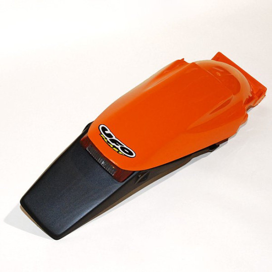 UFO REAR FENDER KTM 2T '98-'03, 4T '00-'03 FENDER WITHOUT SIDE PANELS WITH LAMP ORANGE