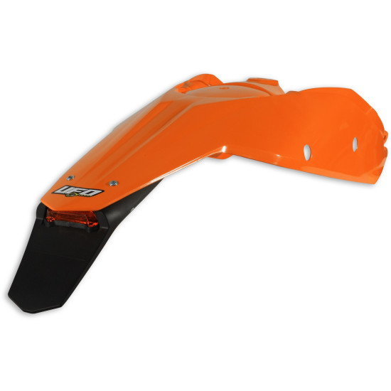 UFO REAR FENDER KTM SX '07-'10, EXC '08-'11 WITH LIGHT ORANGE (ENDURO WITH LED LIGHT)