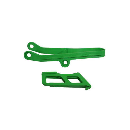 UFO SET SLIDE + CHAIN GUIDE KAWASAKI KXF 450 '24, COLOR GREEN (KA04767026,KA04766026)