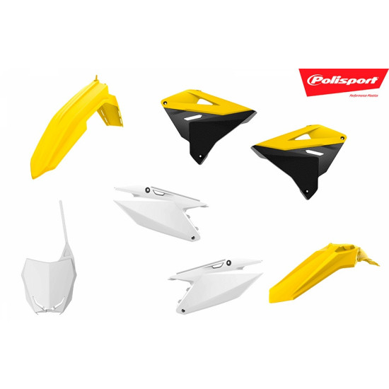 POLISPORT PLASTIC SET SUZUKI RM 125 / 250 '01-'08 RESTYLING FOR RMZ 450 '22' COLOUR YELLOW / BLACK / WHITE