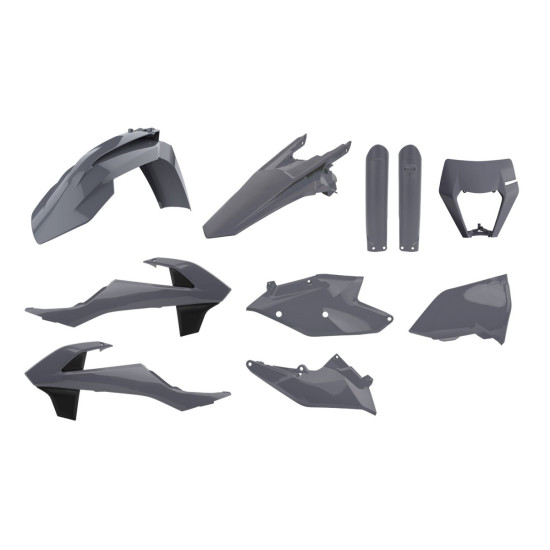 POLISPORT KTM EXC / EXC-F TPI PLASTIC SET '17-'19 INCLUDES LAMP COVER (8666800003) AND SHOCK ABSORBER COVERS (8398600011
