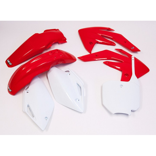 UFO PLASTIKINIŲ DALIŲ RINKINYS HONDA CRF 150 '07-'26, ORIGINALI SPALVA (RAUDONA/BALTA) (HO111E999)