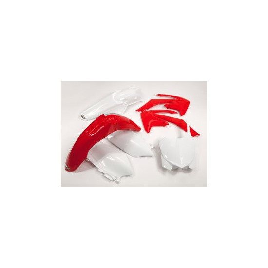 UFO PLASTIKINIS RINKINYS HONDA CRF 250R '11-'13, CRF 450R '11-'12 OEM SPALVA (RAUDONA/BALTA) (HO114E999)