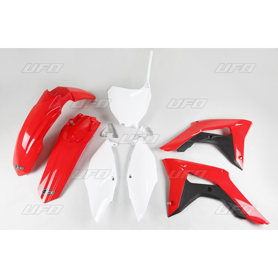 UFO PLASTIKINIS RINKINYS HONDA CRF 250R '18-'21, CRF 450R '17-'20 OEM SPALVA (BALTA/RAUDONA) (HO119E999)