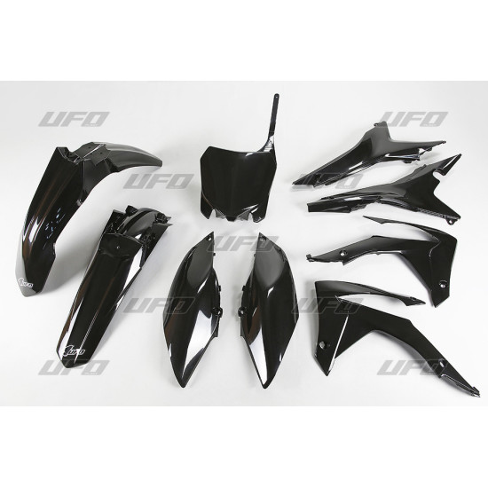 UFO PLASTIKINIS RINKINYS HONDA CRF 250R 14-17, CRF 450R 13-16 SU ORO FILTRO DANGTELIAIS JUODAS (HO121E001)