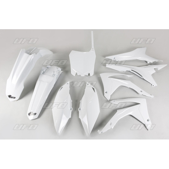 UFO PLASTIKINIS RINKINYS HONDA CRF 250R 14-17, CRF 450R 13-16 SU ORO FILTRO DANGTELIAIS, BALTAS (HO121E041)