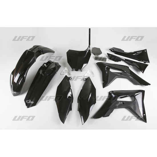 UFO PLASTIKINIS RINKINYS HONDA CRF 250R '18-'21, CRF 450R '17-'20 SU JUODAI METALO ORO FILTRO DANGTELIAIS (HO123E001)