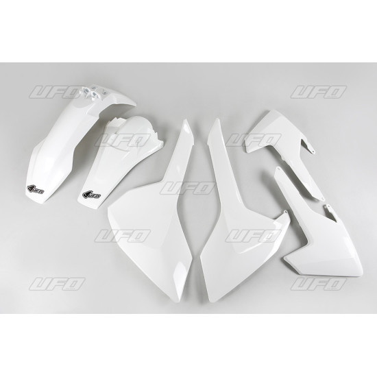 UFO PLASTIKINIS RINKINYS HUSQVARNA TE / TX 125 / 250 / 300 '17-19, FE 250 / 350 / 450 / 501 '17-19, SPALVA BALTA (HU618E