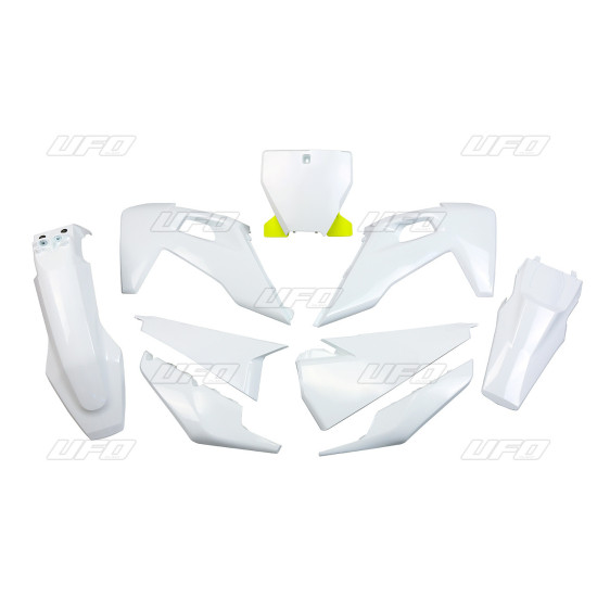 UFO PLASTIKINIŲ DALIŲ RINKINYS HUSQVARNA TC 125 / 250 '19-'22, FC 250 / 350 / 450 '19-'22, ORIGINALI SPALVA (BALTA) (HU6