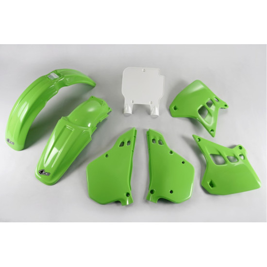 UFO PLASTIKINIŲ DALIŲ RINKINYS KAWASAKI KX 250 '90-'91, ORIGINALI SPALVA (ŽALIA/BALTA) (KA188E999)