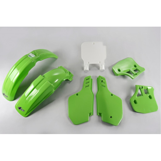 UFO PLASTIKINIŲ DALIŲ RINKINYS KAWASAKI KX 250 '89, KX 500 '89-'92 OEM SPALVA (ŽALIA/BALTA) (KA189E999)