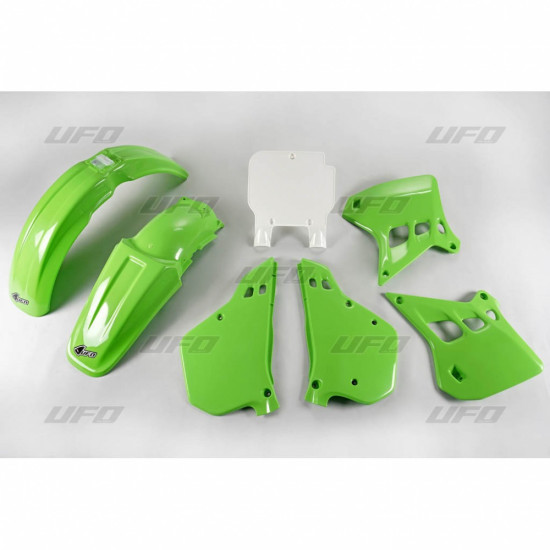 UFO PLASTIKINIŲ DALIŲ RINKINYS KAWASAKI KX 125 '90-'91, ORIGINALI SPALVA (ŽALIA/BALTA) (KA196E999)