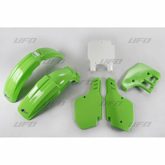 UFO PLASTIKINIŲ DALIŲ RINKINYS KAWASAKI KX 125 '89, ORIGINALI SPALVA (ŽALIA/BALTA) (KA197E999)