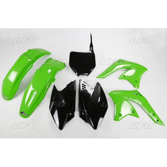 UFO PLASTIKINIŲ DALIŲ RINKINYS KAWASAKI KXF 250 '08 OEM SPALVA (ŽALIA/JUODA) (KA210E999)