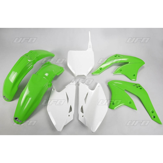 UFO PLASTIKINIŲ DALIŲ RINKINYS KAWASAKI KXF 450 '08 OEM SPALVA (ŽALIA/BALTA) (KA211E999)